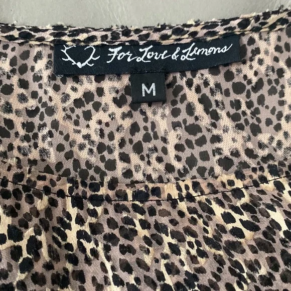 For Love & Lemons Leopard Print Sheer Silk Dress💜🖤💜 - Picture 3 of 9